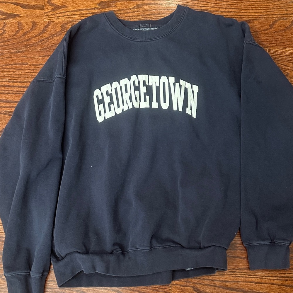 Brandy Melville Navy Georgetown Crewneck Sweatshirt one size